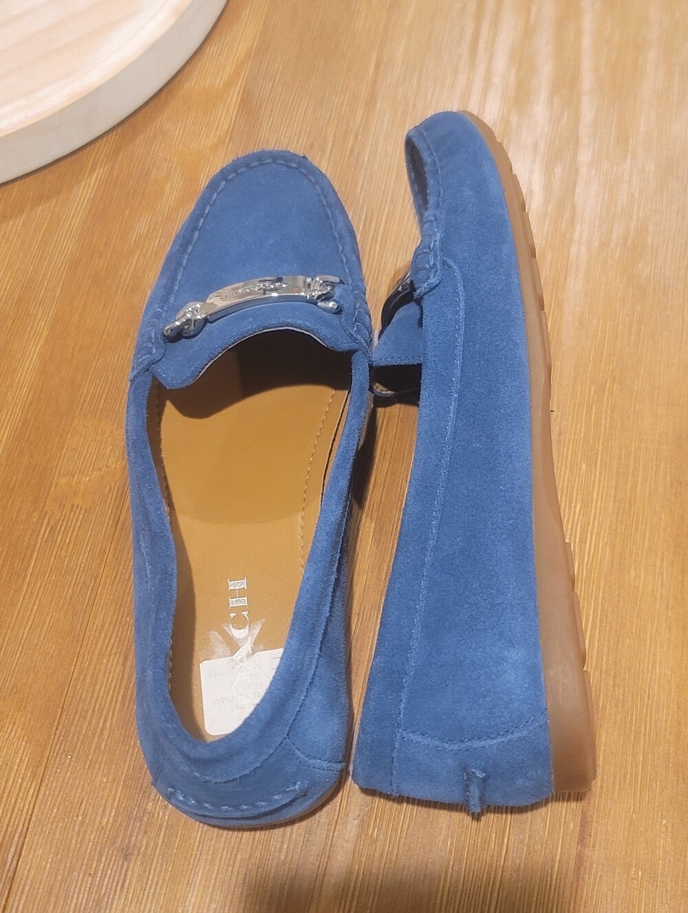 Coach Blue Suede Loafers with Silver Accent 7.5 B - Picture 8 of 10